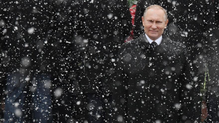 El presidente de Rusia, Vladimir Putin, durante un evento con motivo del Día de los Defensores de la Patria, en Moscú, la capital rusa, 23 de febrero de 2017.