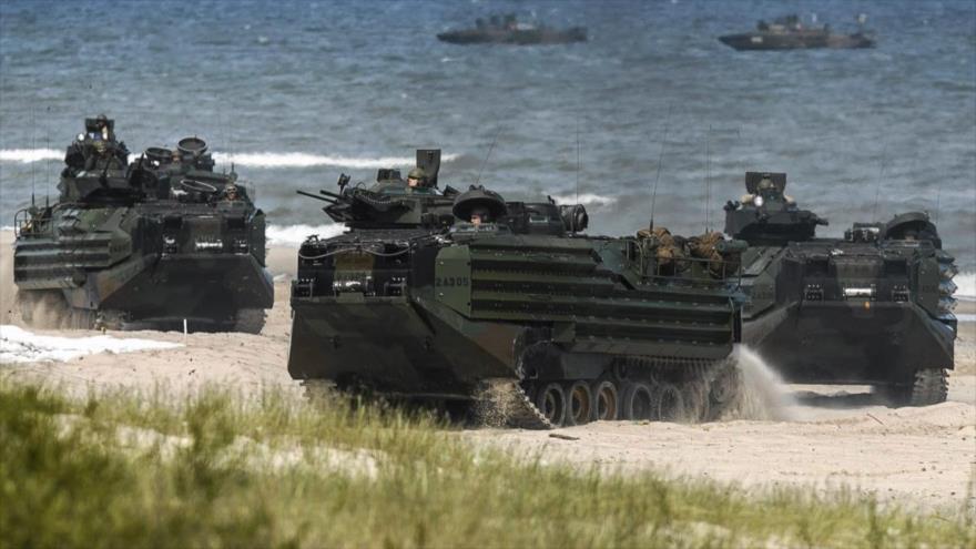 Las tropas de la OTAN durante la maniobra militar, conocida como BALTOPS, en el mar BÃ¡ltico, Polonia, 17 de junio de 2015.