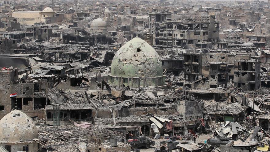 Vista general de la destrucción en la Ciudad Vieja de Mosul (norte de Irak), 9 de julio de 2017.