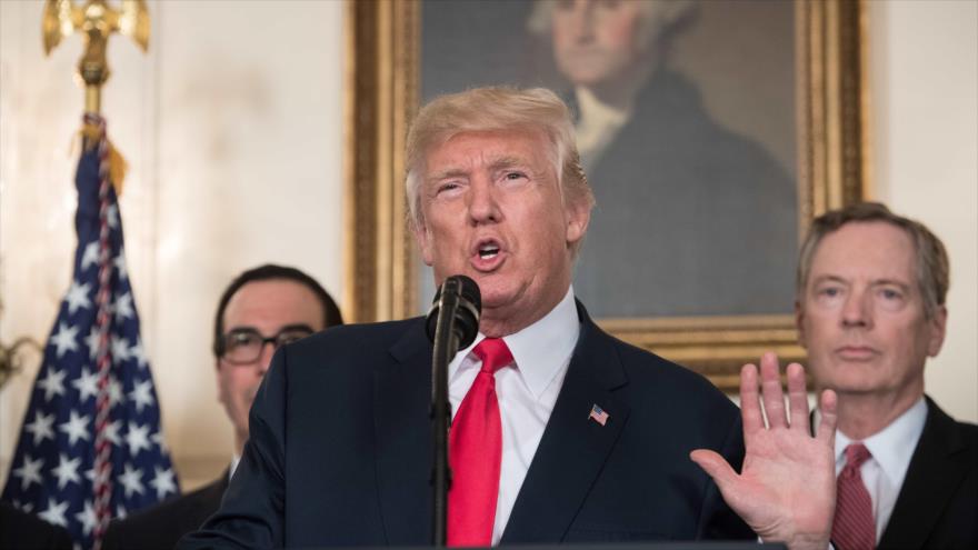 El presidente de EE.UU., Donald Trump, ofrece un discurso en la Casa Blanca, Washington, 14 de agosto de 2017.