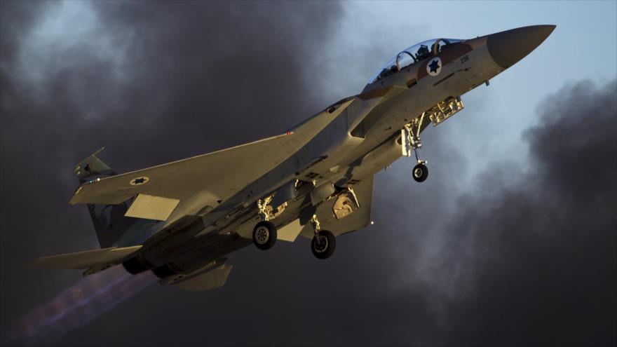 Un avión de combate del ejército israelí durante una operación militar.