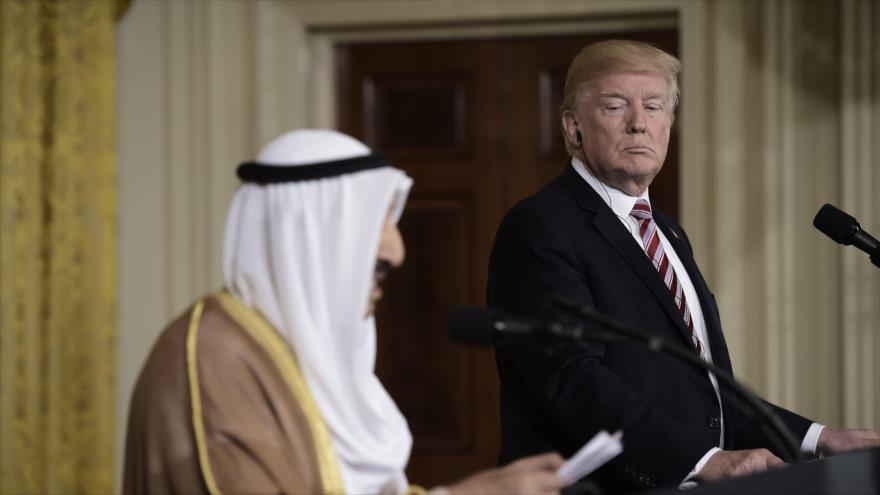 El presidente de EE.UU., Donald Trump, y el emir de Kuwait durante una conferencia de prensa conjunta en la Casa Blanca, 7 de septiembre de 2017.