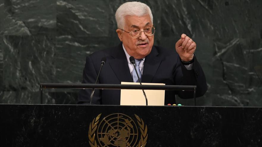 El presidente de Palestina, Mahmud Abás, ofrece un discurso en la 72 Asamblea General de las Naciones Unidas (AGNU), 20 de septiembre de 2017.