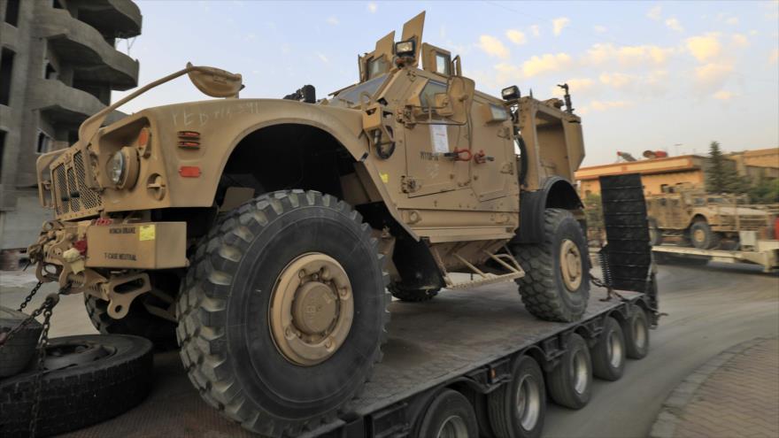 Un vehículo militar enviado por Estados Unidos para las Fuerzas Democráticas Sirias (SDF), 19 de septiembre de 2017.