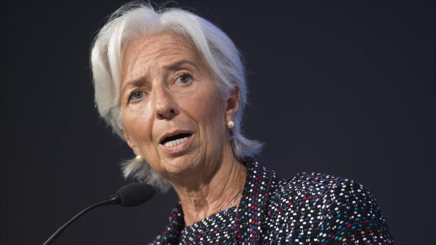 La directora gerente del Fondo Monetario Internacional (FMI), Christine Lagarde, habla en la sede del FMI en Washington (EE.UU.), 18 de septiembre de 2017.