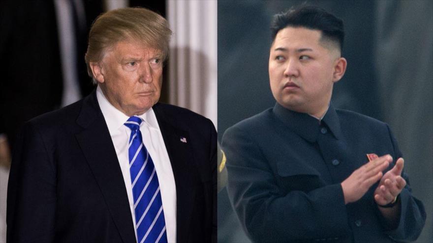 El presidente de EE.UU., Donald Trump (izda.), y el líder de Corea del Norte, Kim Jong-un.