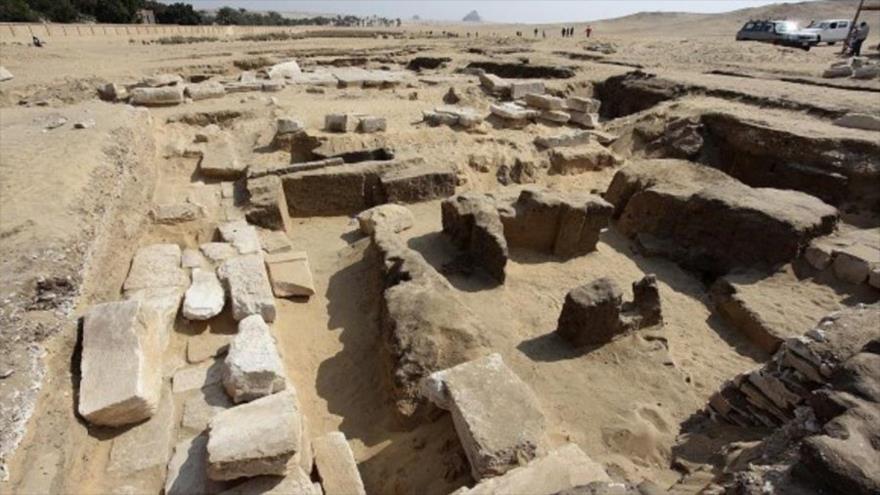 Los restos del templo oculto de Ramsés II hallados en la zona de Abu Sir, sur de Guiza, en Egipto.