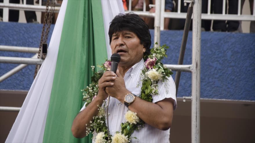 El Presidente boliviano, Evo Morales, durante un acto en La Guardia, Santa Cruz, este del país andino, 18 de octubre de 2017.