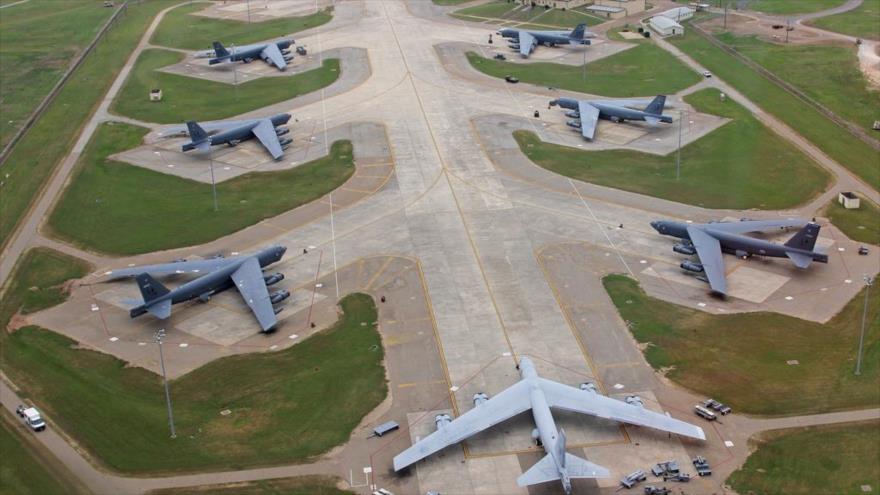 Los bombarderos estratégicos nucleares de EE.UU. estacionados en una base aérea estadounidense.