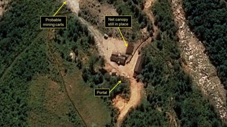 Una imagen de satélite supuestamente muestra un sitio de ensayos nucleares de Corea del Norte.