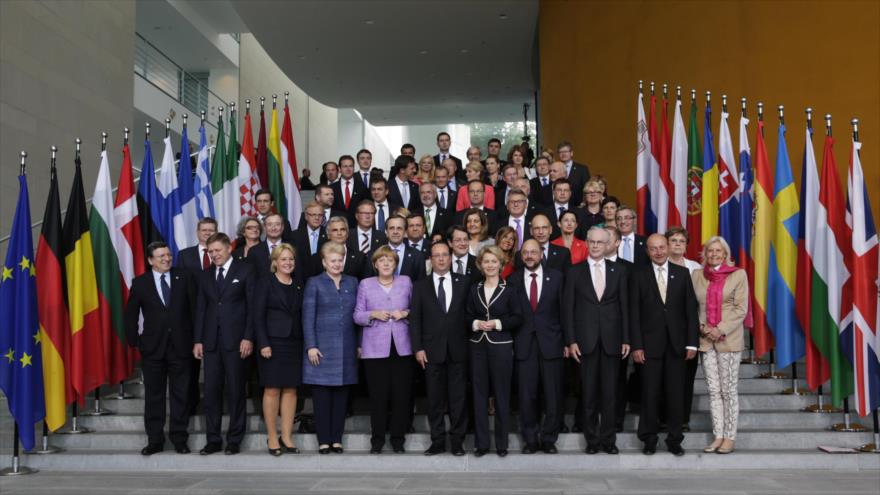 Los líderes de los países miembros de la Unión Europea (UE) en Alemania, 2013.