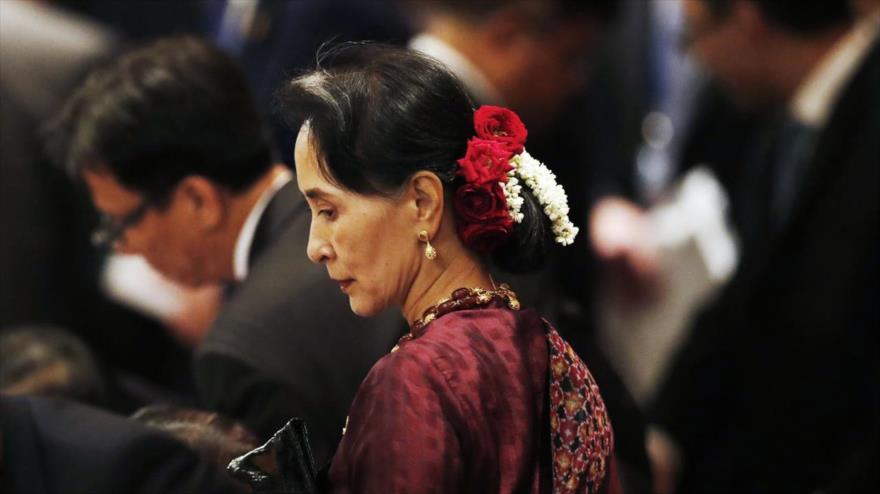 La lÃ­der de facto de Myanmar (Birmania) Aung San Suu Kyi.