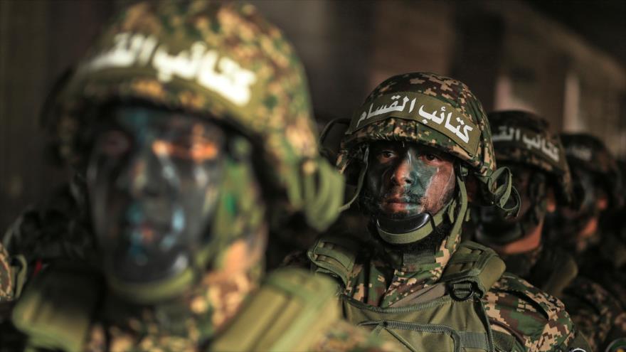 Miembros de las Brigadas de Ezzedin Al-Qassam, brazo militar de HAMAS, 14 de diciembre de 2017.