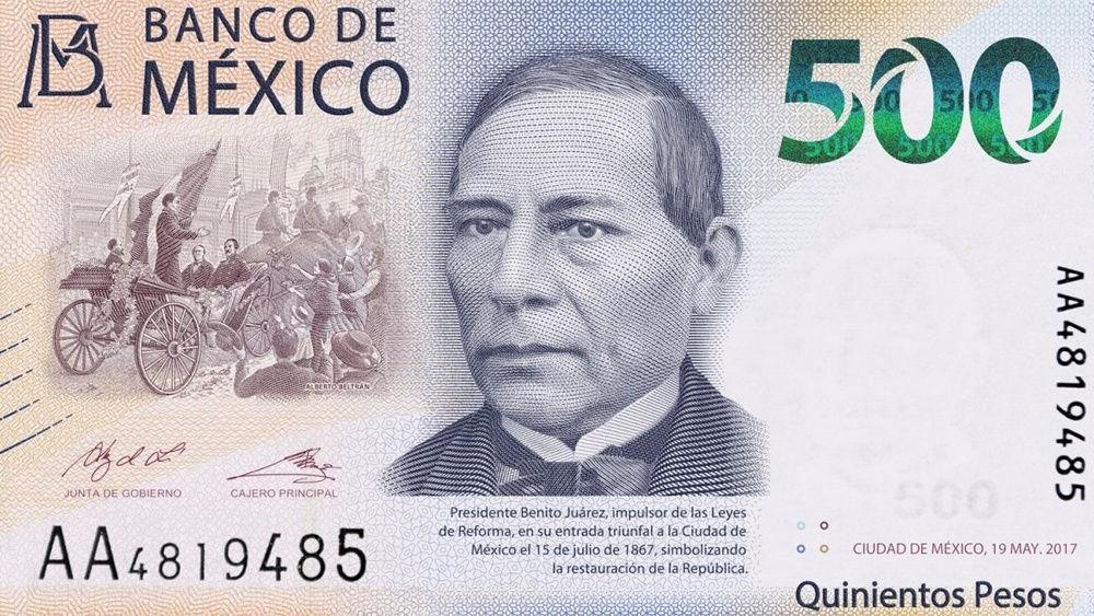 El billete de 500 pesos mexicanos está en el sexto lugar de la lista de los billetes más bonitos del mundo en 2018, elaborada por la Sociedad Internacional de Billetes Bancarios