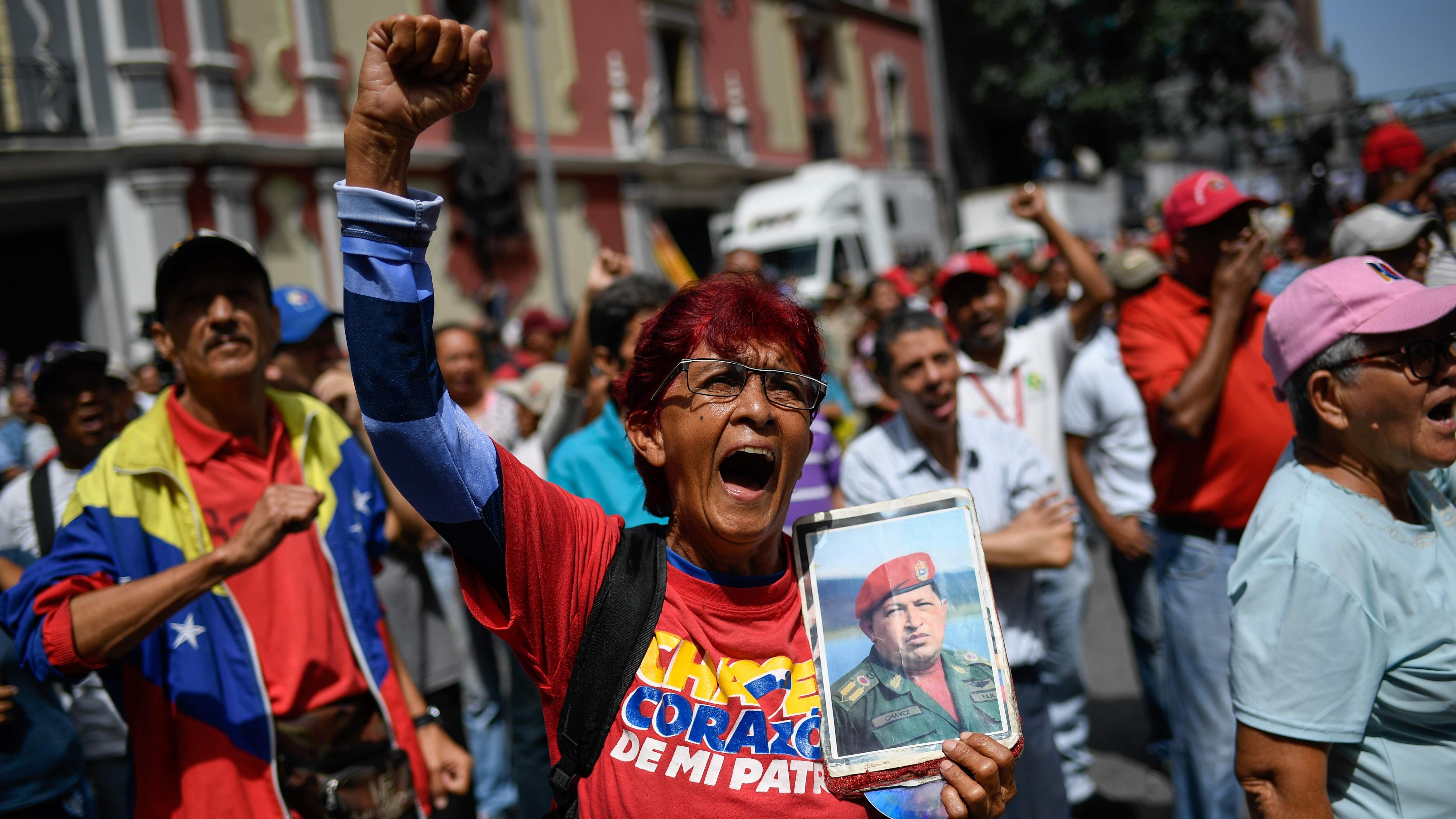 Venezolanos marchan en rechazo al imperialismo norteamericano