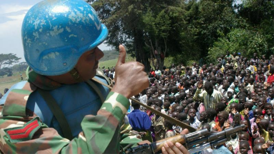 Un soldado de la ONU en Congo
