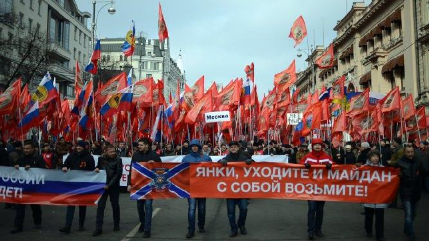 Marcha Anti-Maidán, Moscú, capital rusa. 21 de febrero del 2015