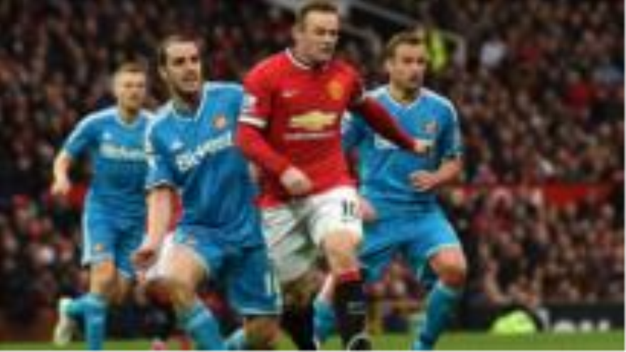 El jugador de Manchester United, Wayne Rooney, en su partido contra Sunderland, 28 de febrero de 2015