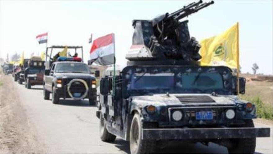 Los miembros de las fuerzas de seguridad iraquíes se dirigen desde la ciudad de Samarra a Tikrit para lanzar una ofensiva contra el grupo terrorista EIIL (Daesh, en árabe), el 28 de febrero de 2015