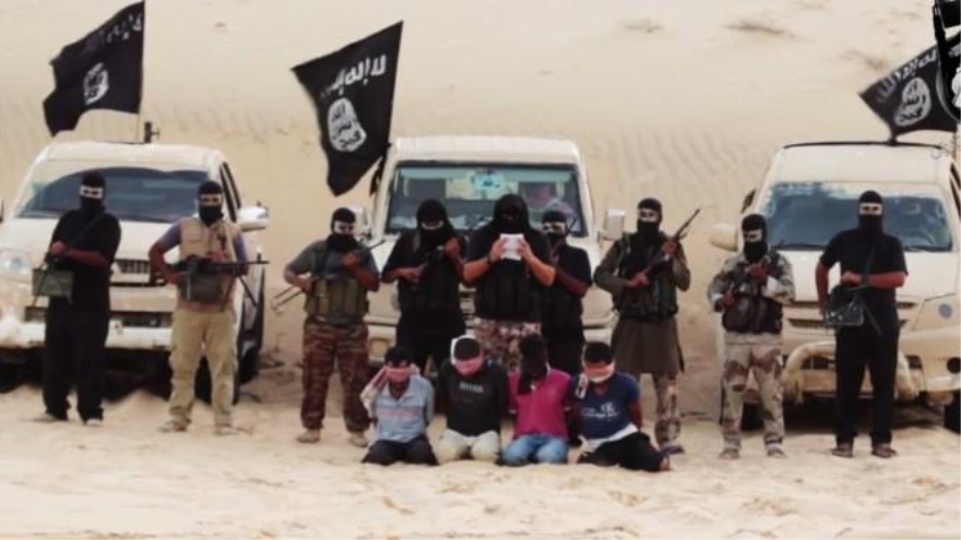Una instantánea de un video difundido en Twitter de Ansar Beit Al-Maqdis. 28 de agosto de 2014 
