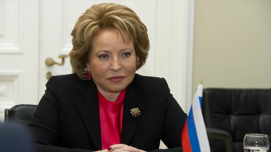 La presidenta del Senado de Rusia, Valentina Matvienko