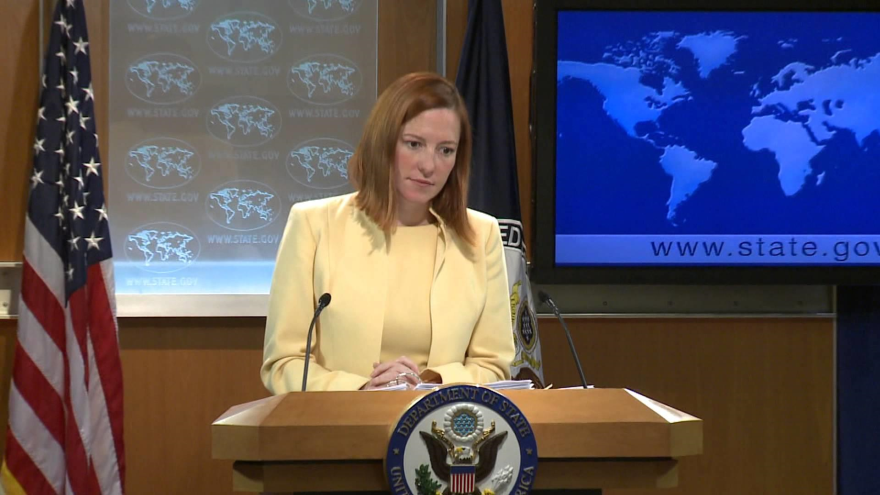 La portavoz del Departamento de Estado de EEUU, Jennifer Psaki