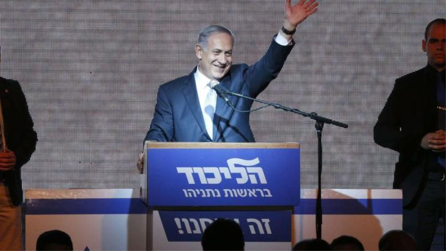 El primer ministro de Israel, Benyamin Netanyahu, al término de las elecciones legislativas, 17 de marzo de 2015