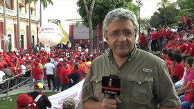 Trabajadores venezolanos marchan en Caracas contra imperialismo