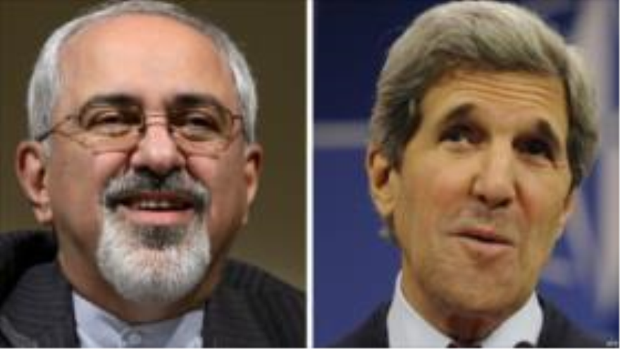 El ministro iraní de Asuntos Exteriores, Mohamad Yavad Zarif (izquierda) y el secretario de Estado estadounidense, John Kerry (derecha)