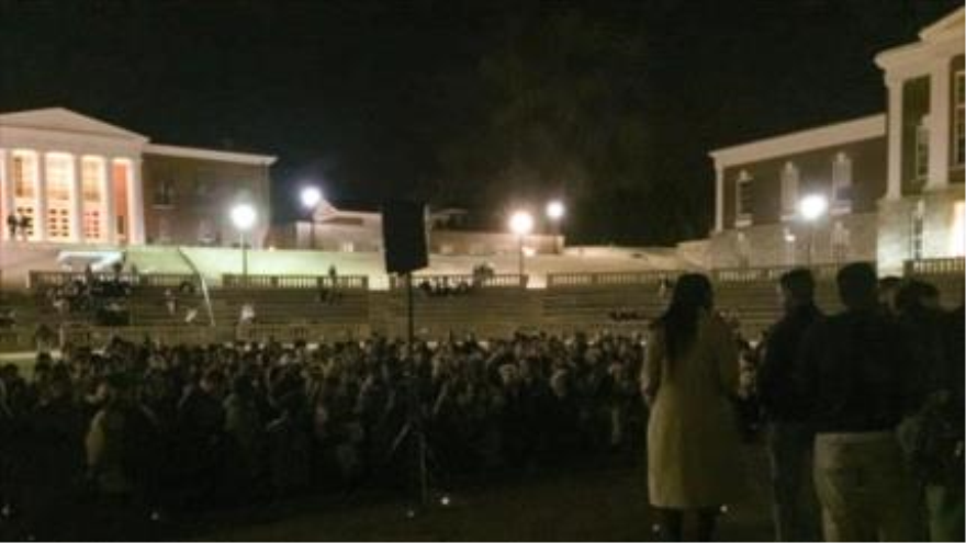 Manifestación de apoyo a Martese Johnson en la Universidad de Virginia. 18 de marzo de 2015
