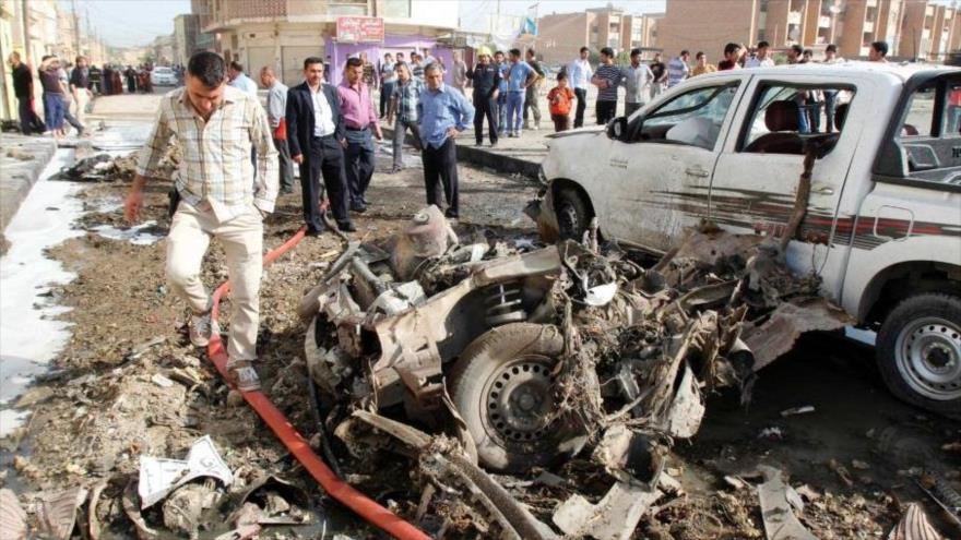 Escenario de la explosión de un coche bomba en Irak