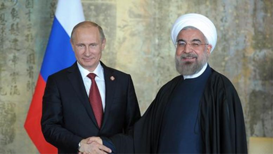 El presidente de Irán y su homólogo ruso, Hasan Rohani y Vladimir Putin, respectivamente