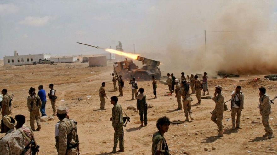 Una unidad de artillería yemení