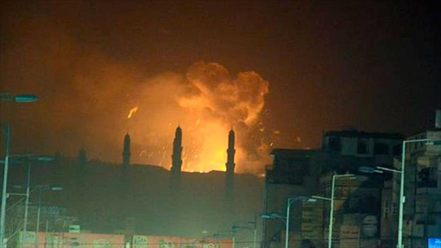 Bombardeos aéreos de la coalición árabe, encabezada por Arabia Saudí, en Yemen