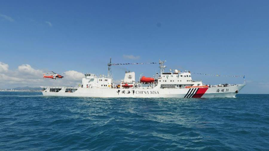 Un barco chino en el Mar Meridional