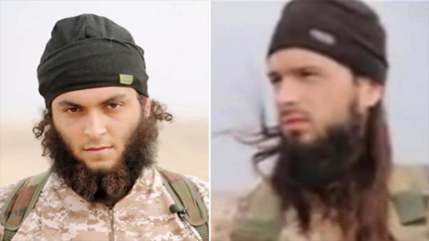 Dos terroristas franceses identificados como Mickael dos Santos (izquierda) y Maxime Hauchard (derecha) 