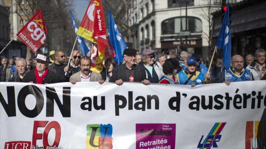 Protesta en París contra las políticas de austeridad
