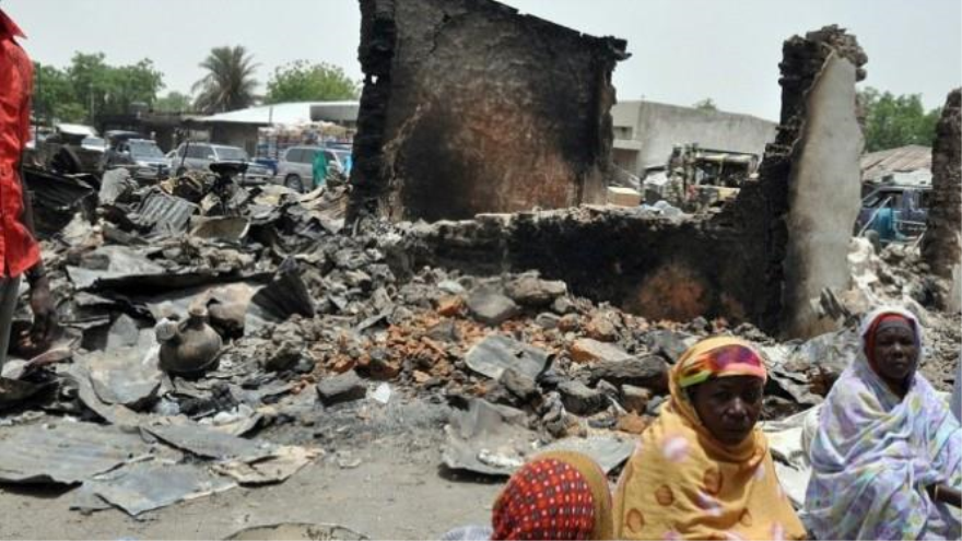 La ciudad Baga en noreste de Nigeria en ruinas, tras una redada de Boko Haram