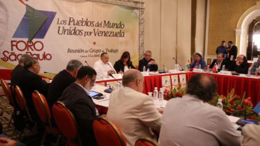 Foro de Sao Paulo en Caracas, capital de Venezuela. 13 de abril de 2015