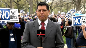 Protestan frente al Capitolio de EEUU contra acuerdo de TPP