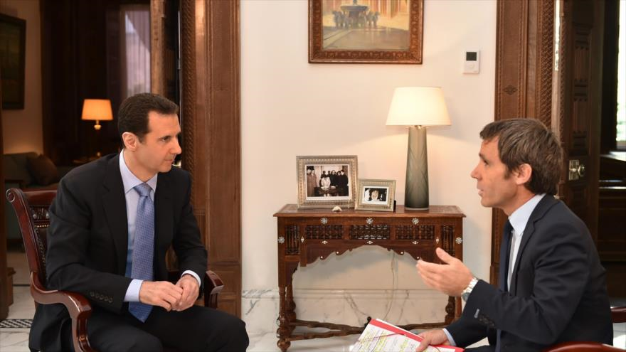 Presidente sirio, Bashar al-Asad, en una entrevista con la cadena francesa, France 2