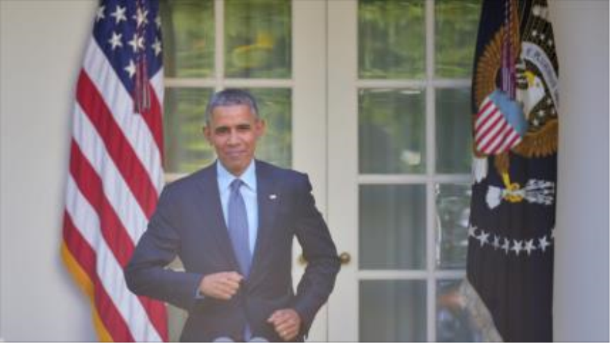 El presidente de EE.UU., Barack Obama, en un discurso mantenido en Washington, capital estadounidense. 21 de abril de 2015