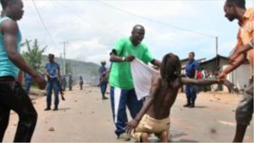 Protestas en Burundi, el 26 de abril de 2015.