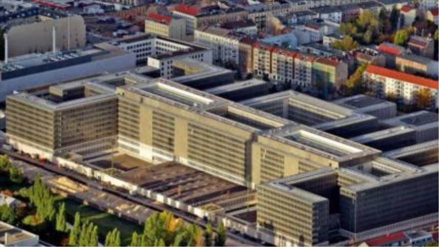 Vista del exterior de la sede central del Servicio Federal de Inteligencia de Alemania (BND)