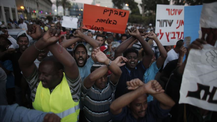Protesta de etíopes contra el racismo y brutalidad de la policía del régimen israelí
