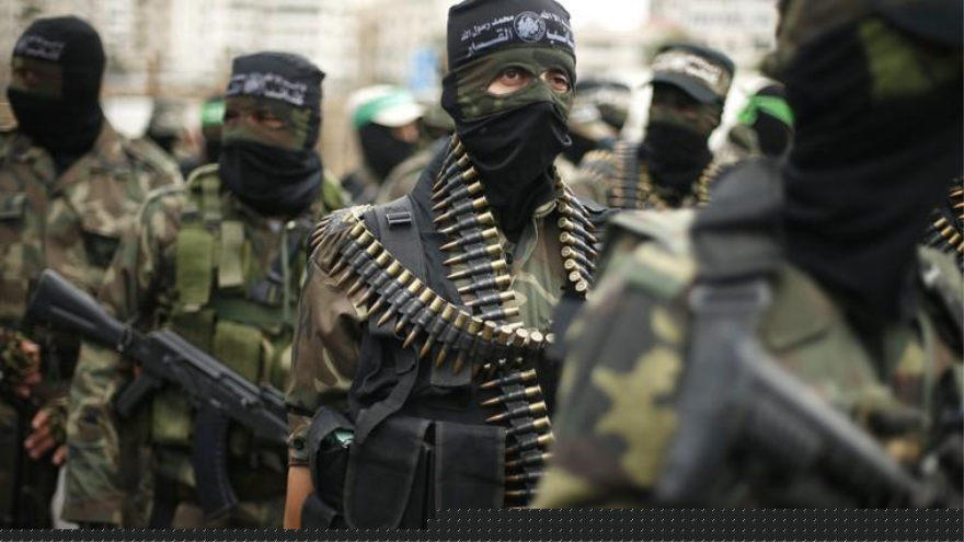 Integrantes de las Brigadas Ezzeddin Al-Qassam, brazo militar de HAMAS.