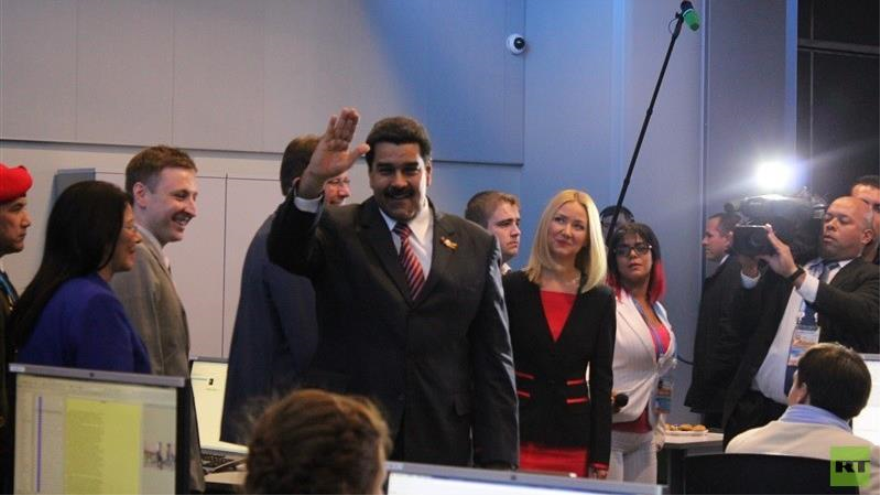 El presidente de Venezuela, Nicolas Maduro, concede una entrevista a la cadena rusa RT, 9 de mayo de 2015