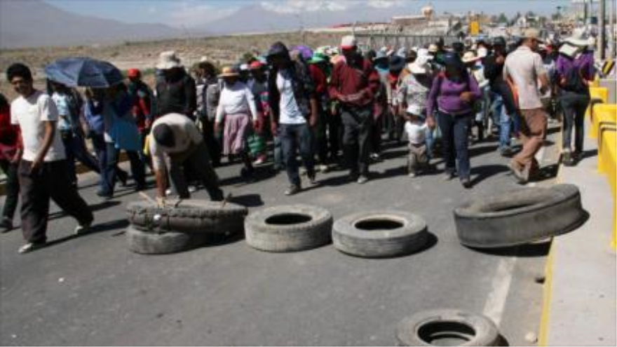 Huelga de sindicatos en Arequipa, sur de Perú. 12 de mayo de 2015