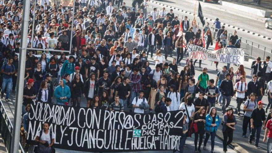 Manifestación estudiantil en Chile. 19 de mayo de 2015