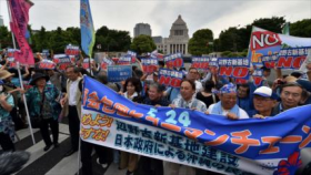 Japoneses continúan protestas contra bases de EEUU en Okinawa